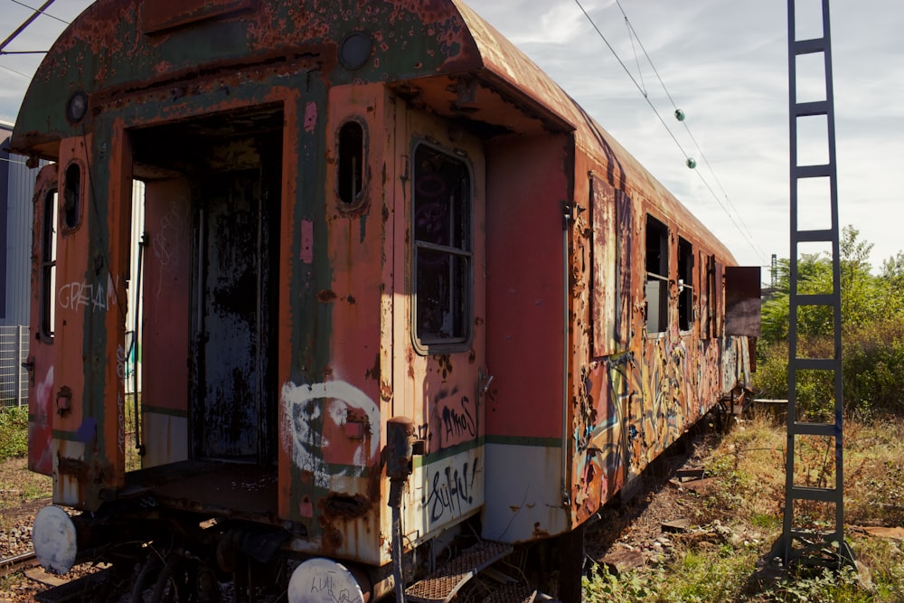 an old train car