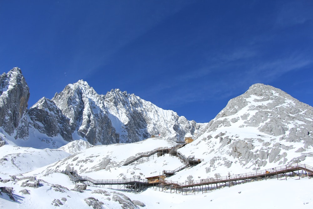 a snowy mountain landscape