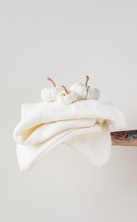 a white towel with a white bow