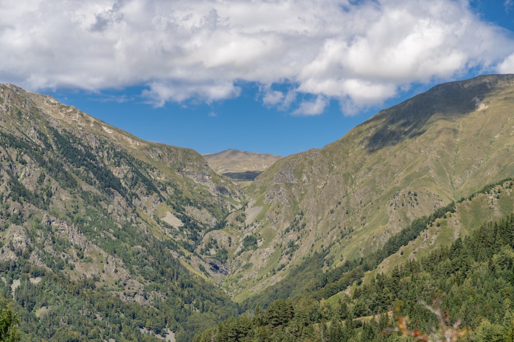 a valley between mountains