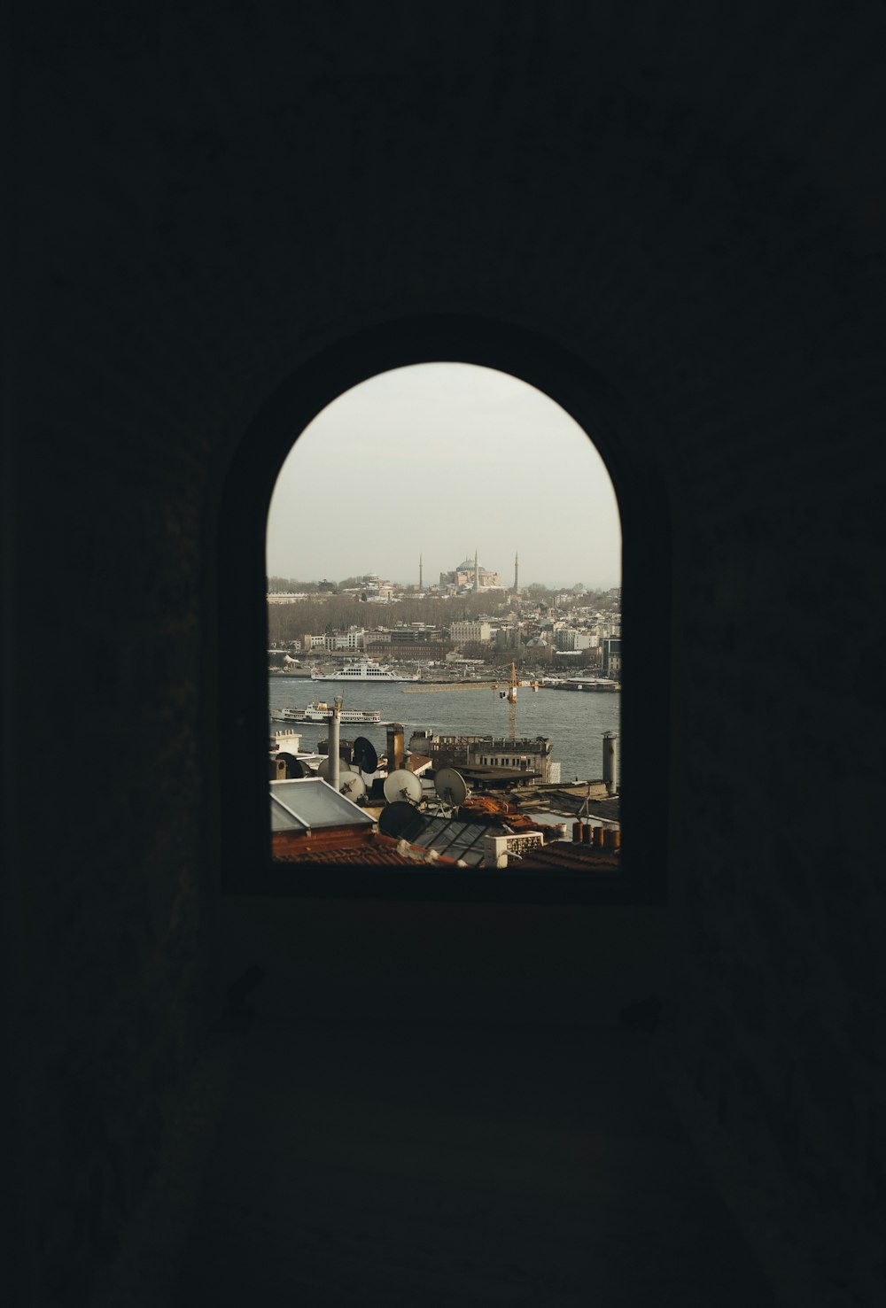 a view of a city from a window