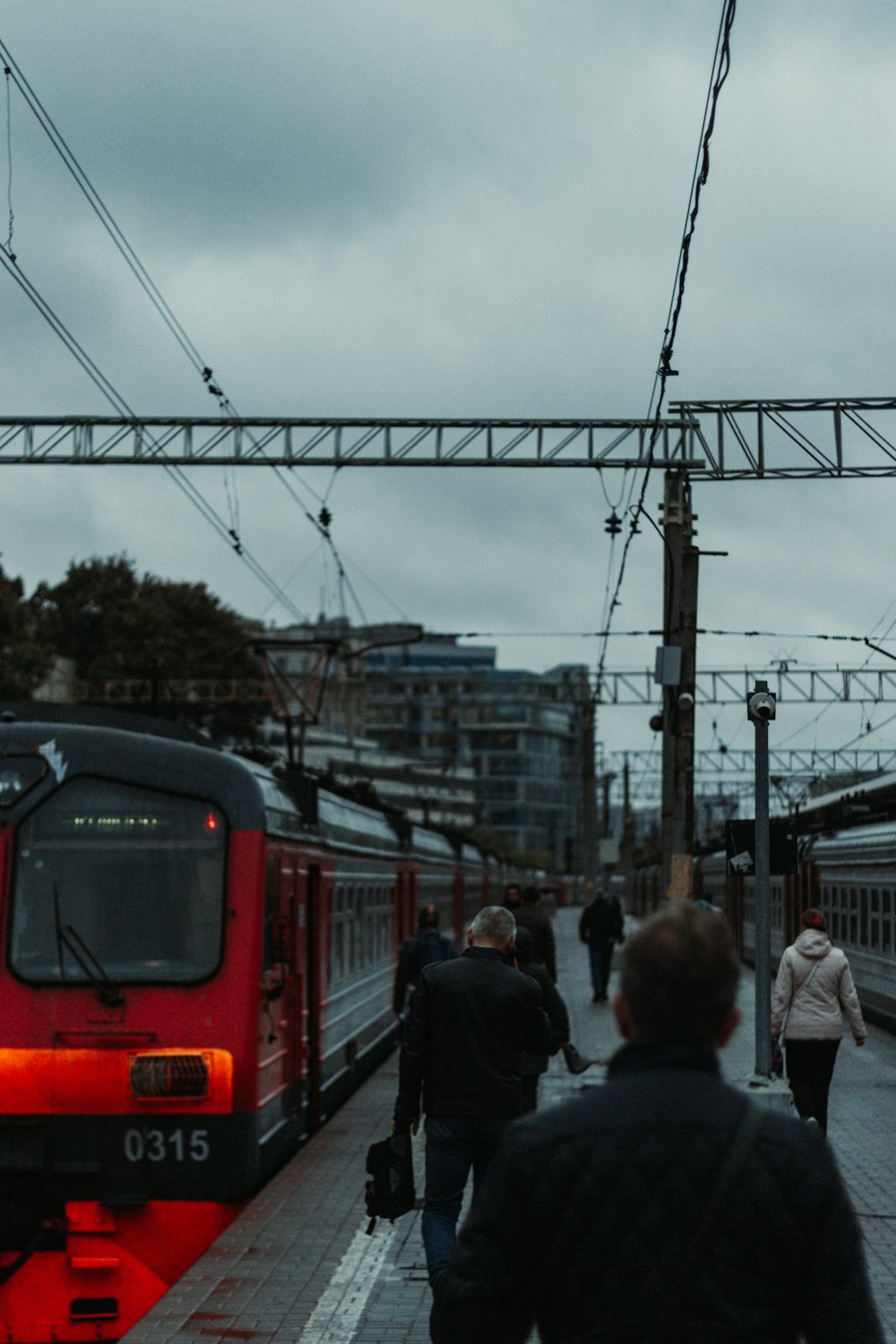 a train pulling into a station