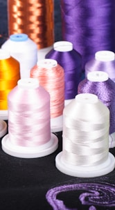 a group of vases are lined up on a table