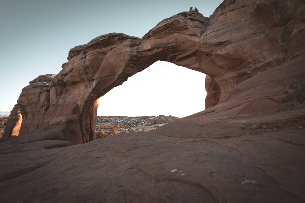 a large rock arch
