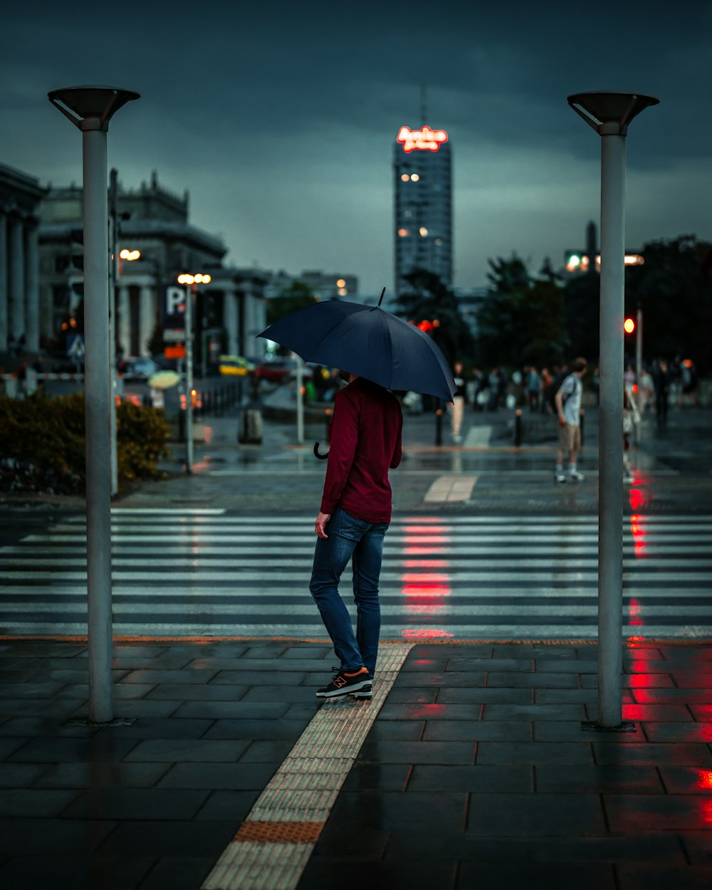 a person holding an umbrella