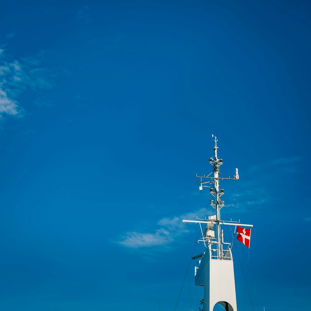 a flag on a tower