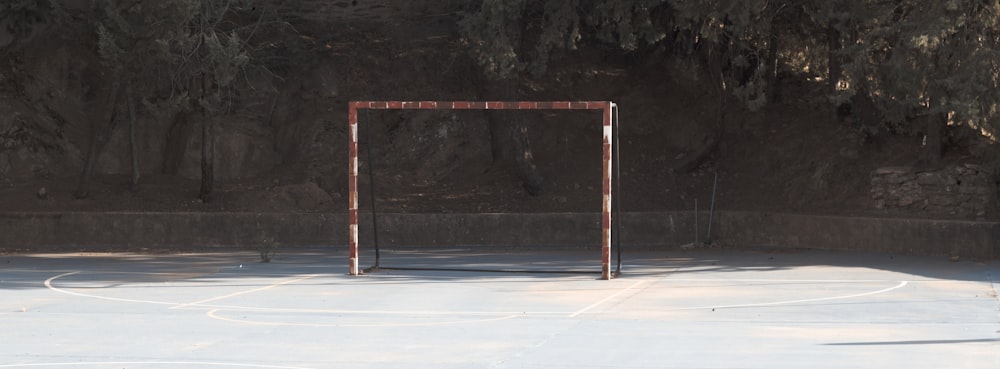 a gate in a parking lot