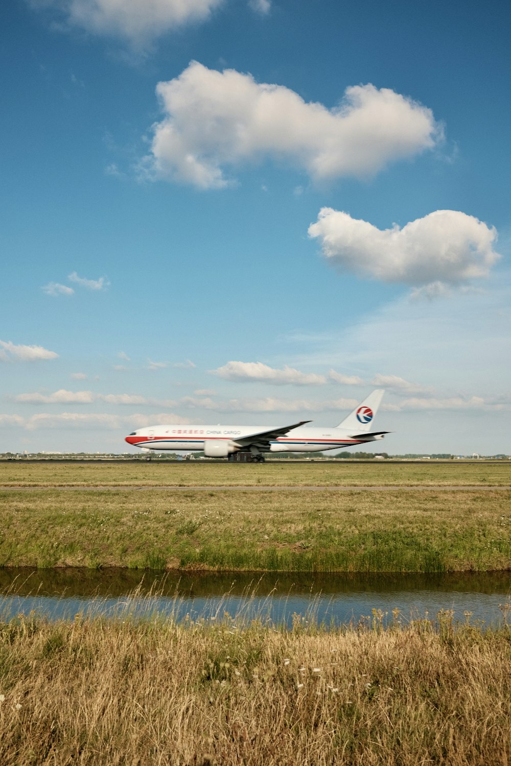 a plane on the runway