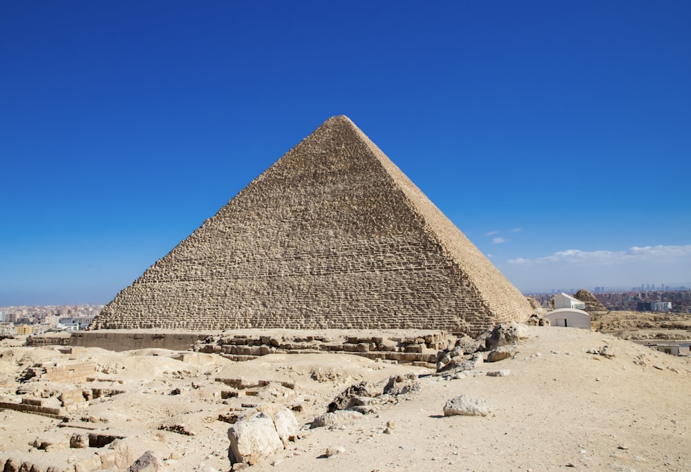 a pyramid in a desert