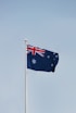 Australia flag - a blue flag on a flagpole