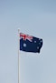 Australia flag - a blue flag on a flagpole