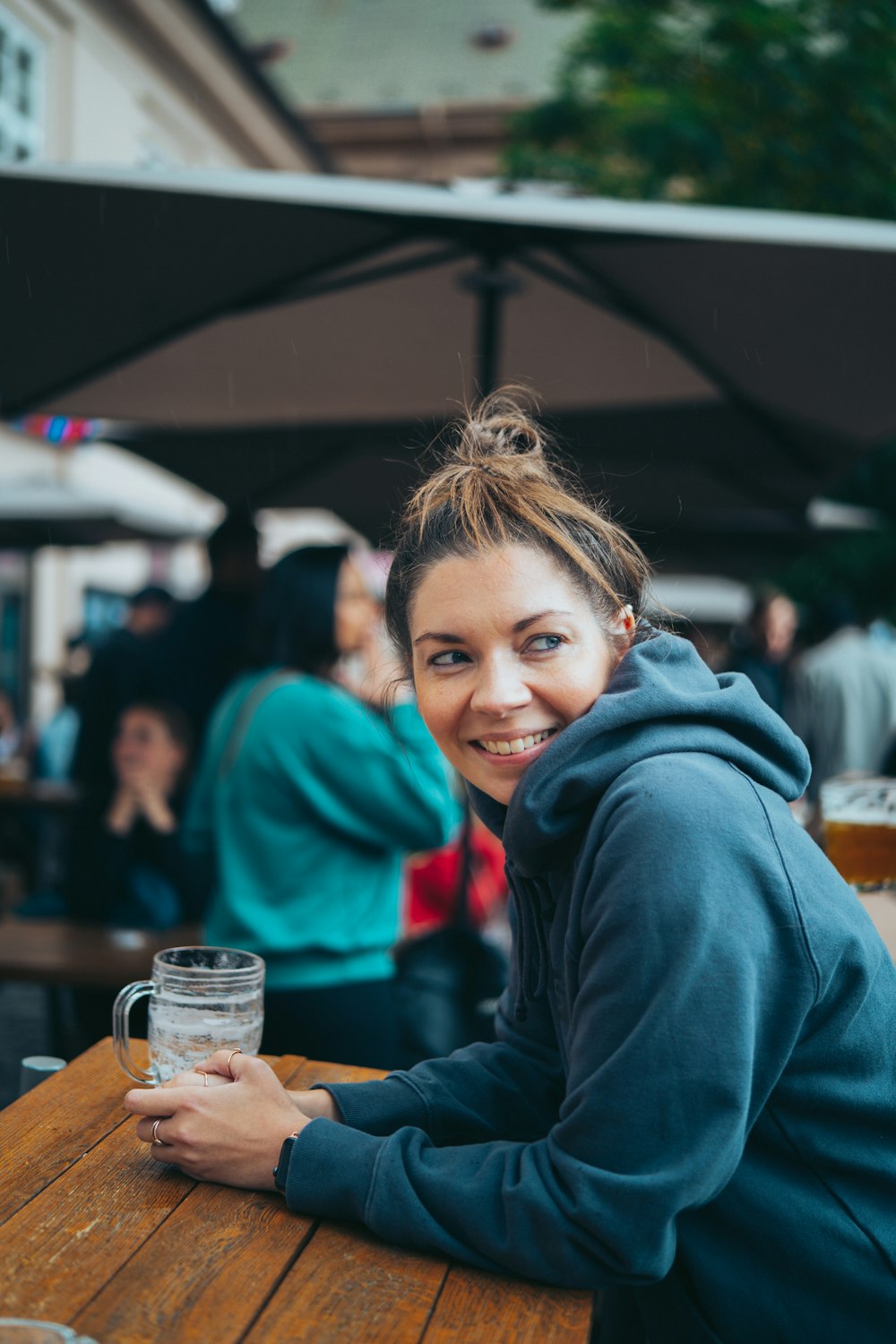 a person sitting at a table