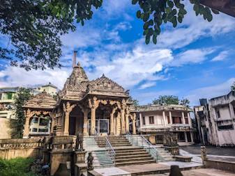 Close-up of a beautifully crafted temple within the residential project.