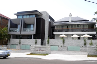 a building with a stone wall