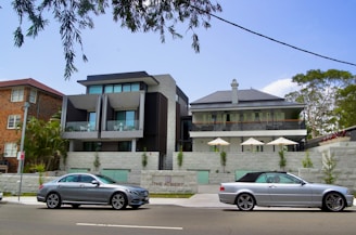 cars parked in front of a building
