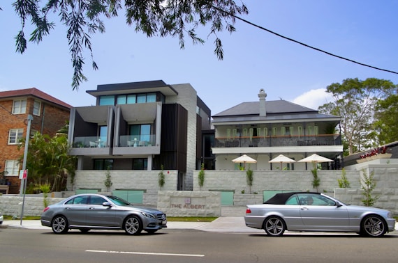 cars parked in front of a building