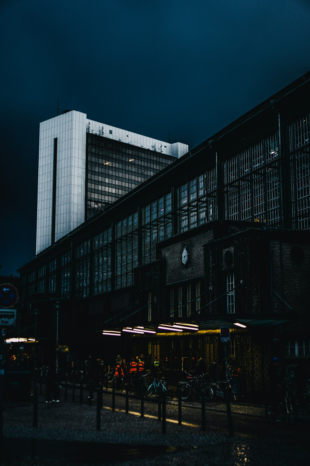 a large clock tower towering over a city