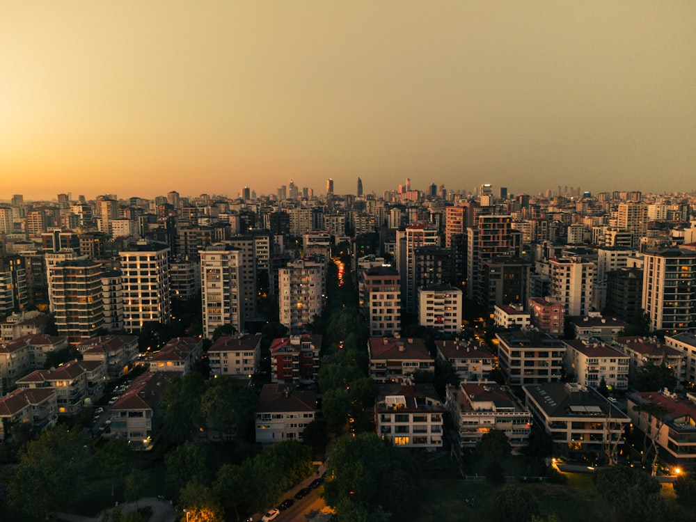 a city with many buildings