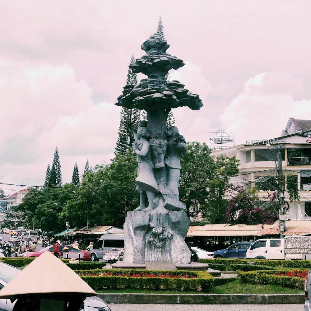 a statue in a park