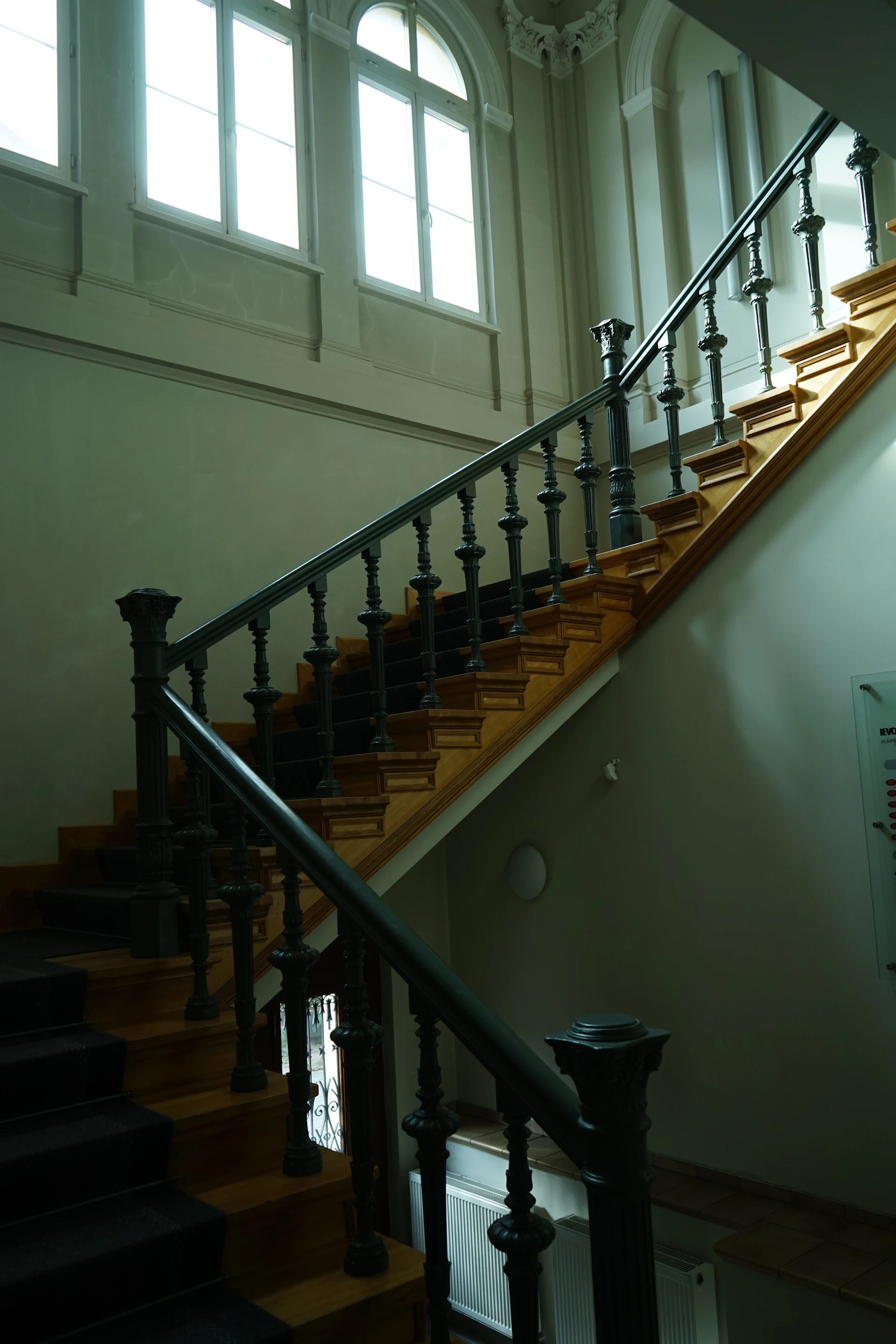 a staircase in a building