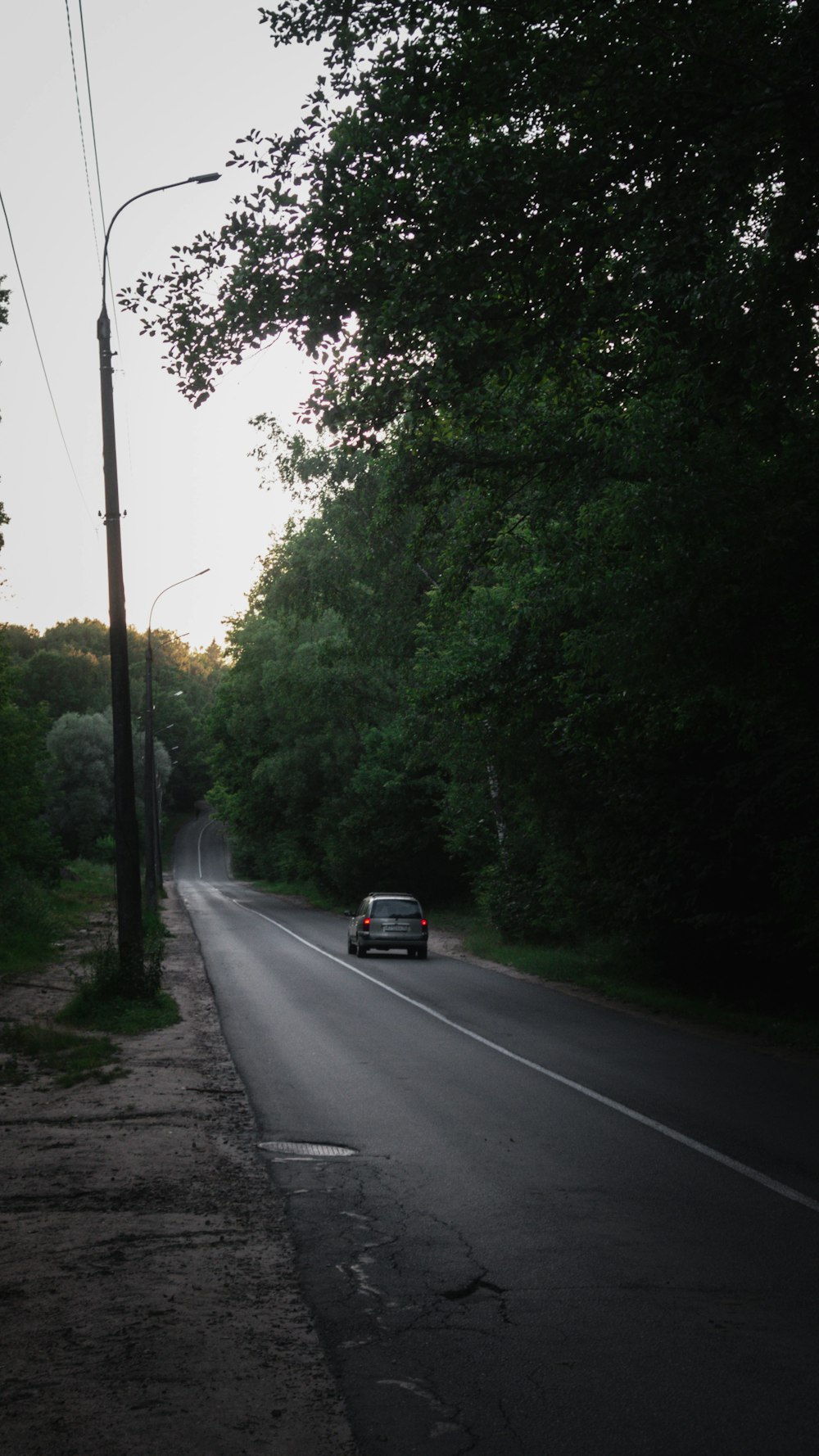 a car driving down a road