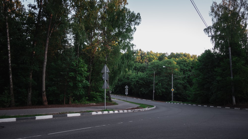 a road with trees on the side