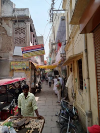 a person walking down a street