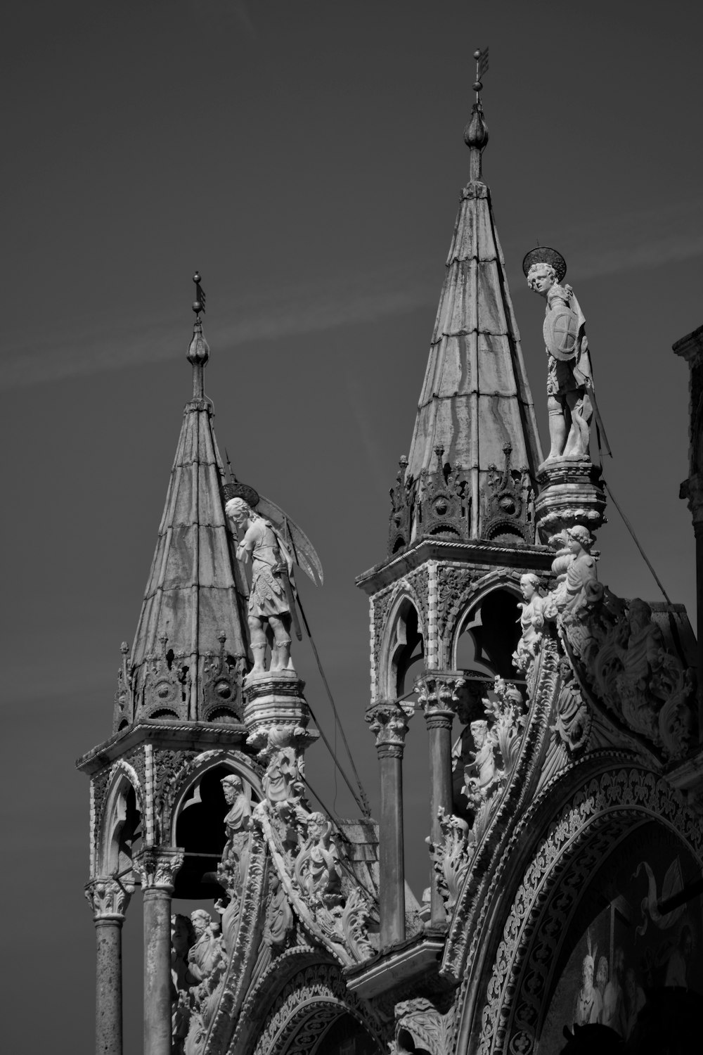 a large ornate building with statues