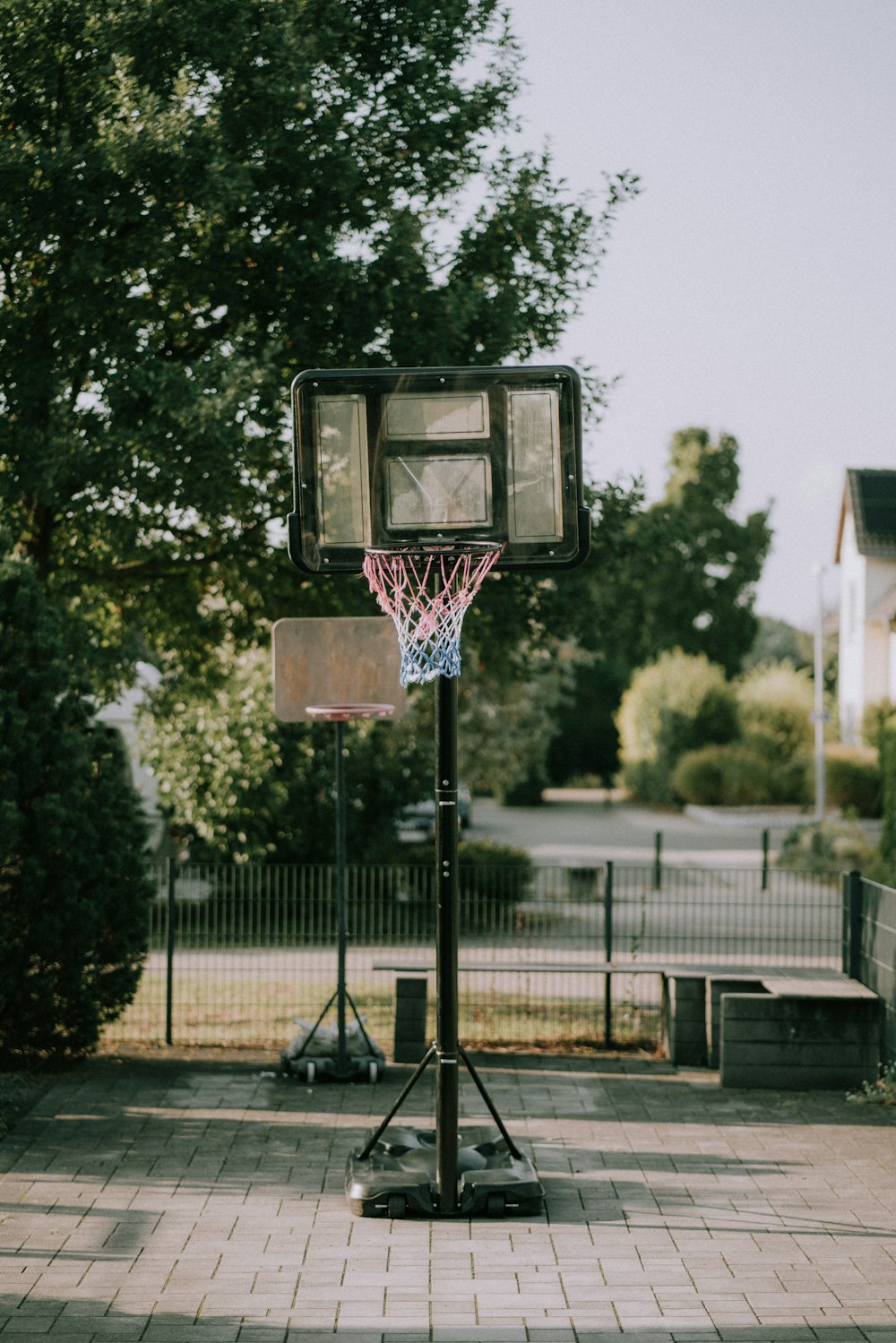 a basketball hoop with a net