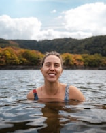 a person in a garment in water
