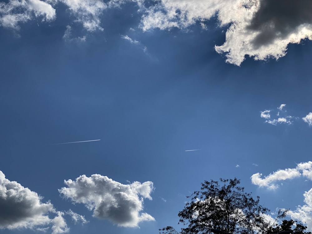 a blue sky with clouds