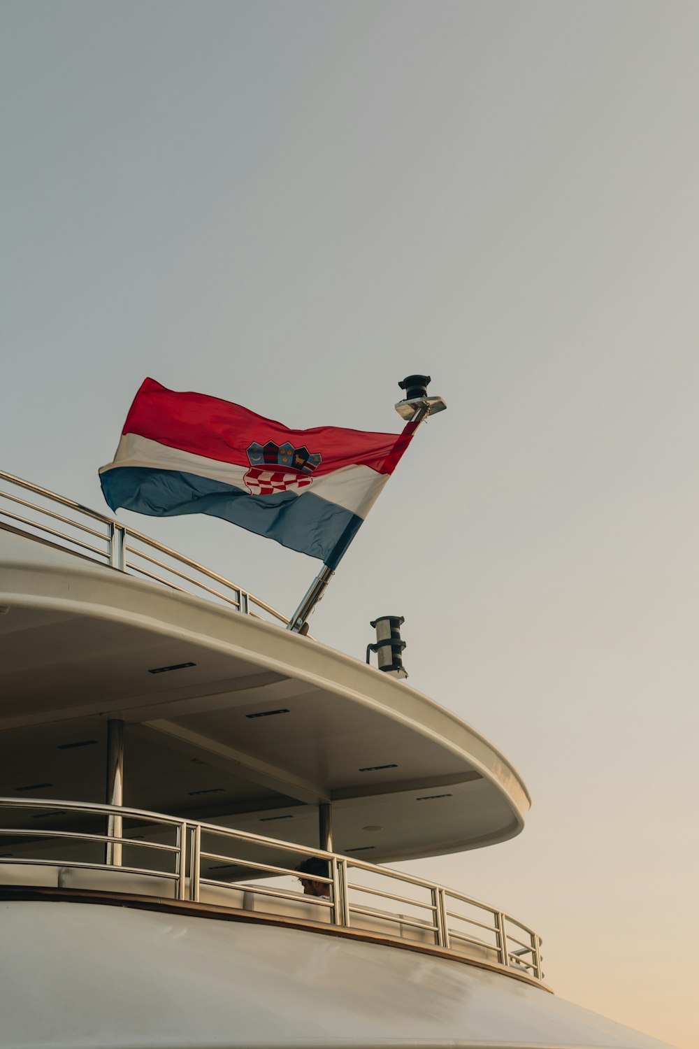 a person holding a flag