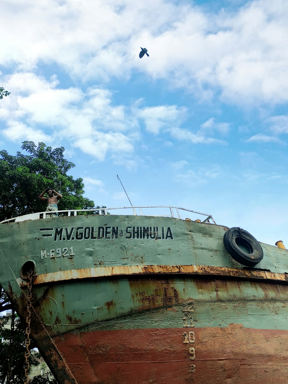 a person standing on a boat