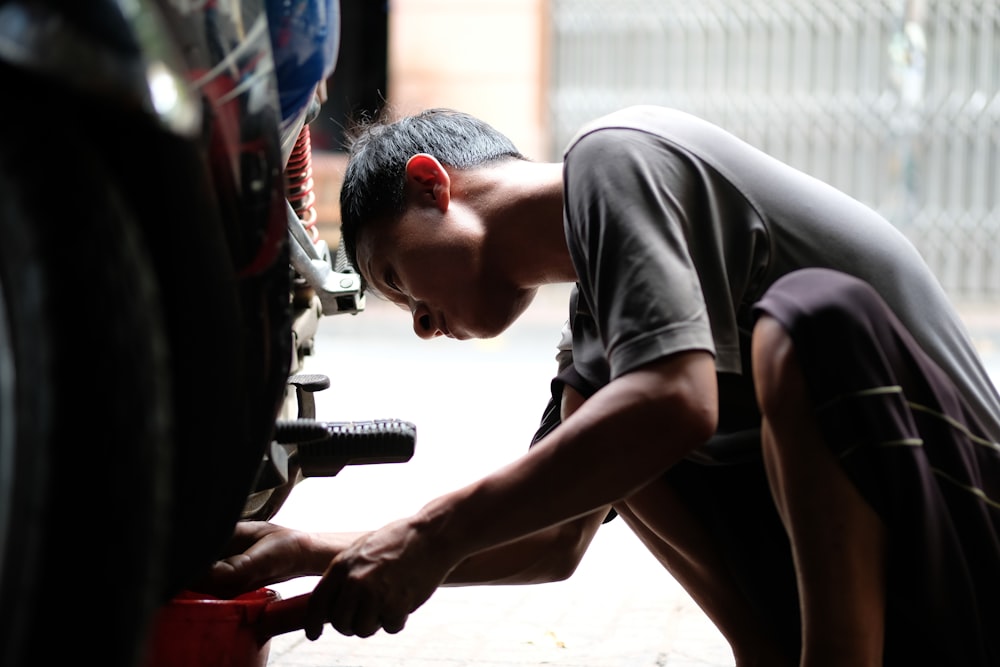 a man working on a machine