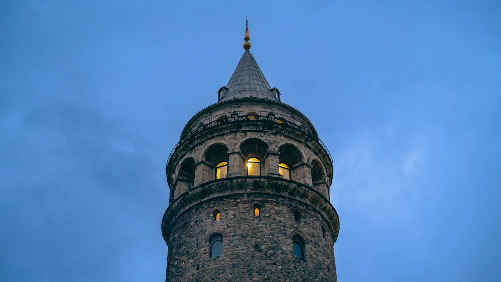The iconic Galata Tower at dusk