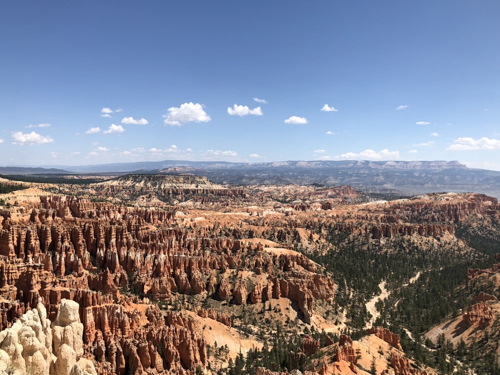 a canyon with a blue sky