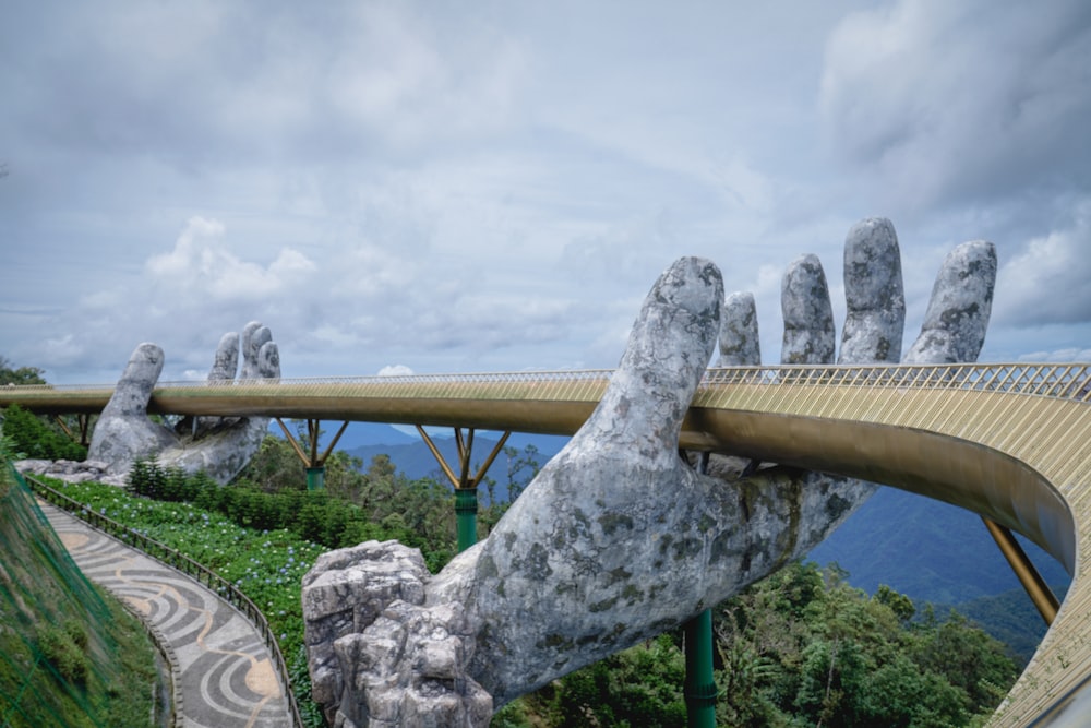 a bridge over a river