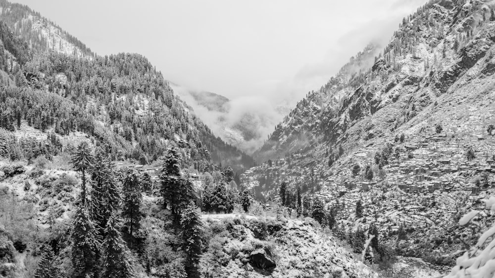 a mountain with snow