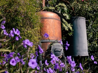a statue in a garden