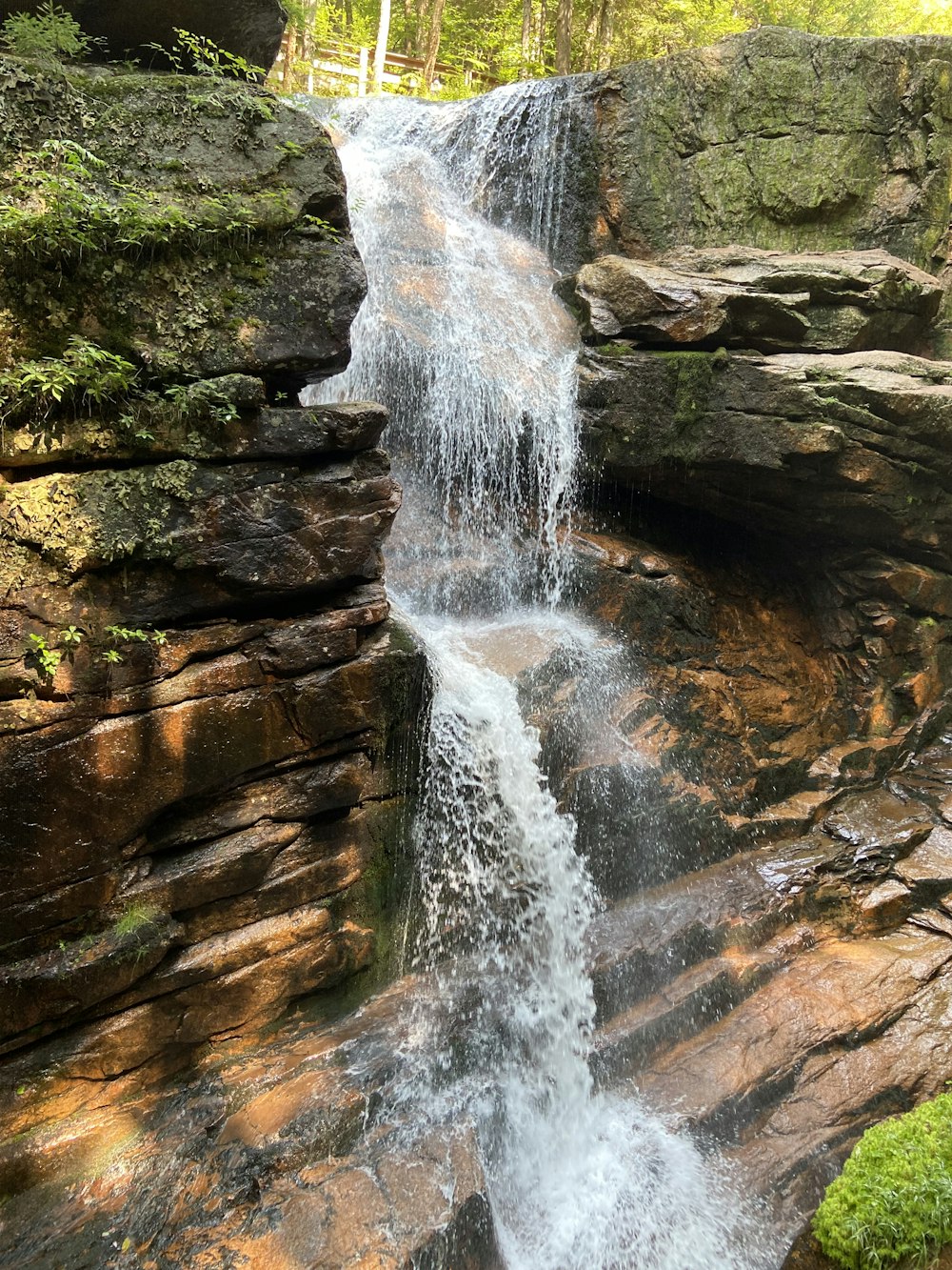 a waterfall over rocks