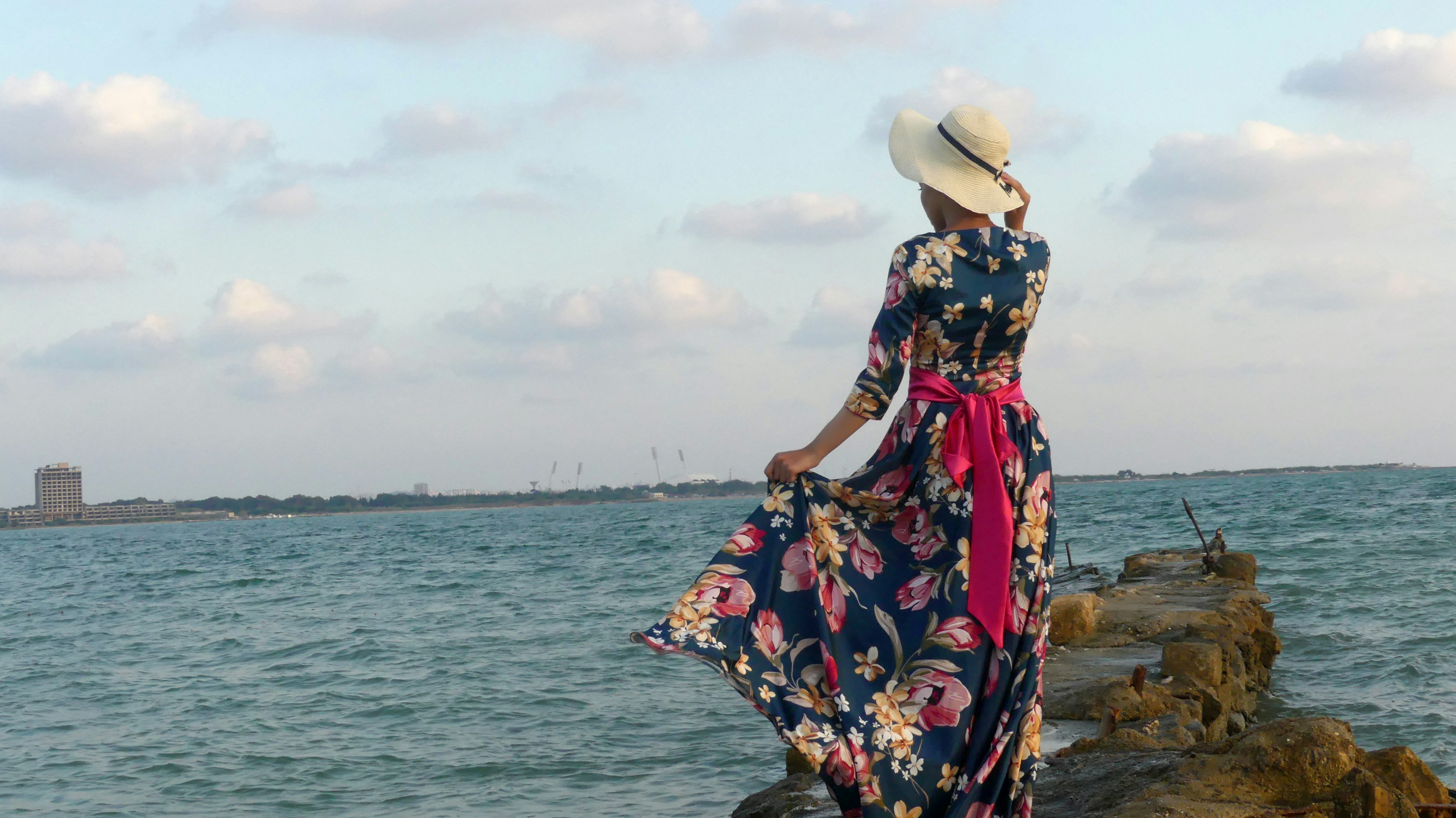 Flamenco, Aruba - A beautiful girl on the sea