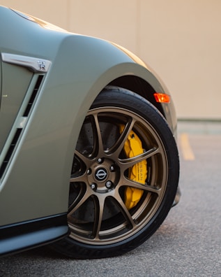 a close up of a car tire