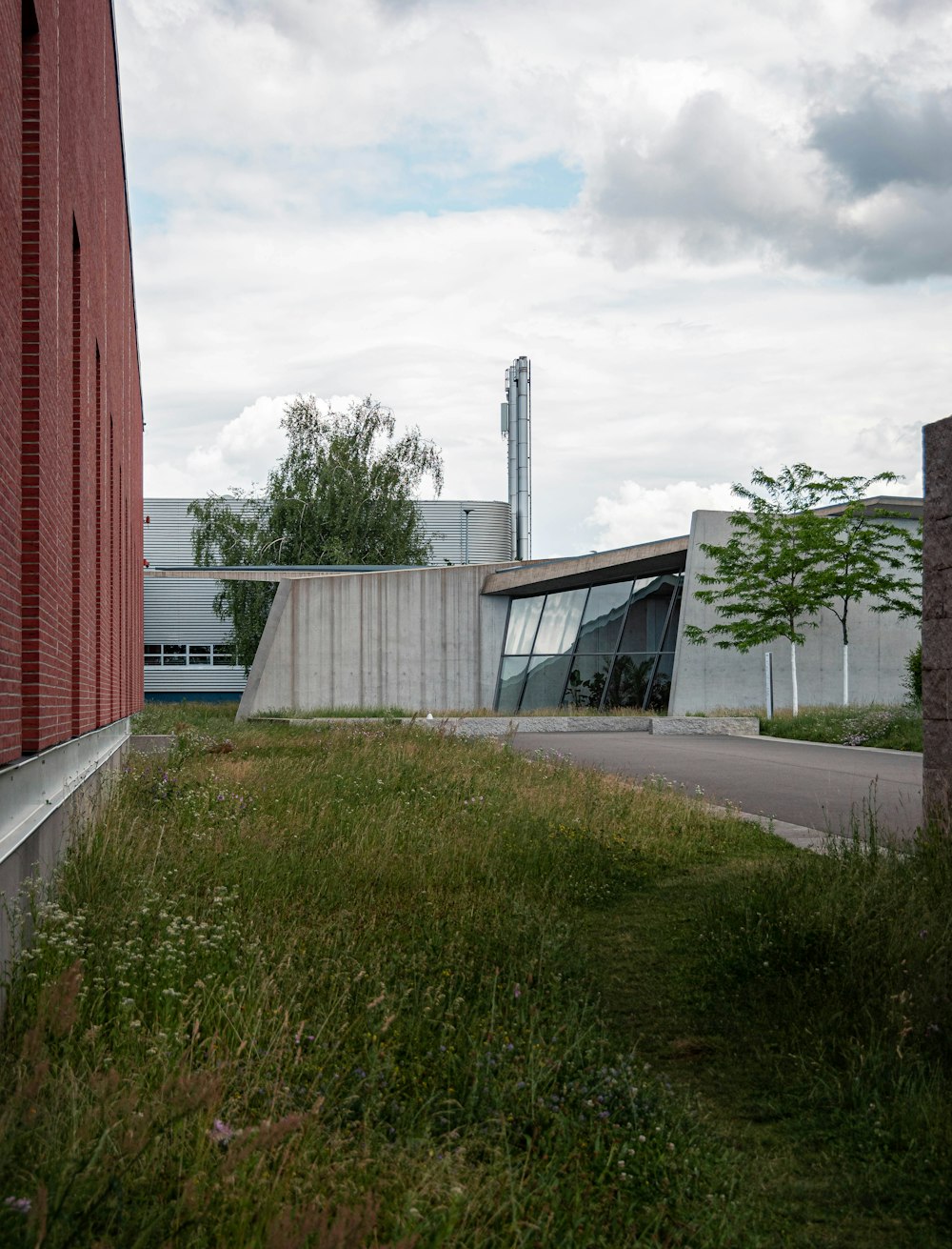 a building with a glass wall