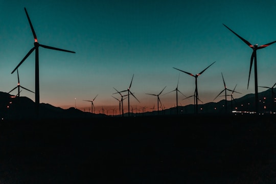 a group of wind turbines