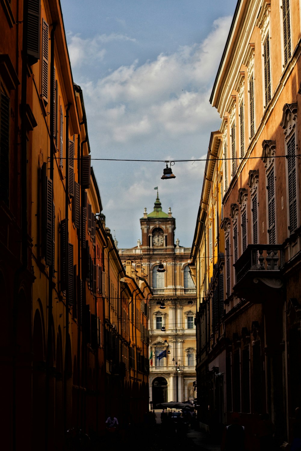 a clock tower in a city