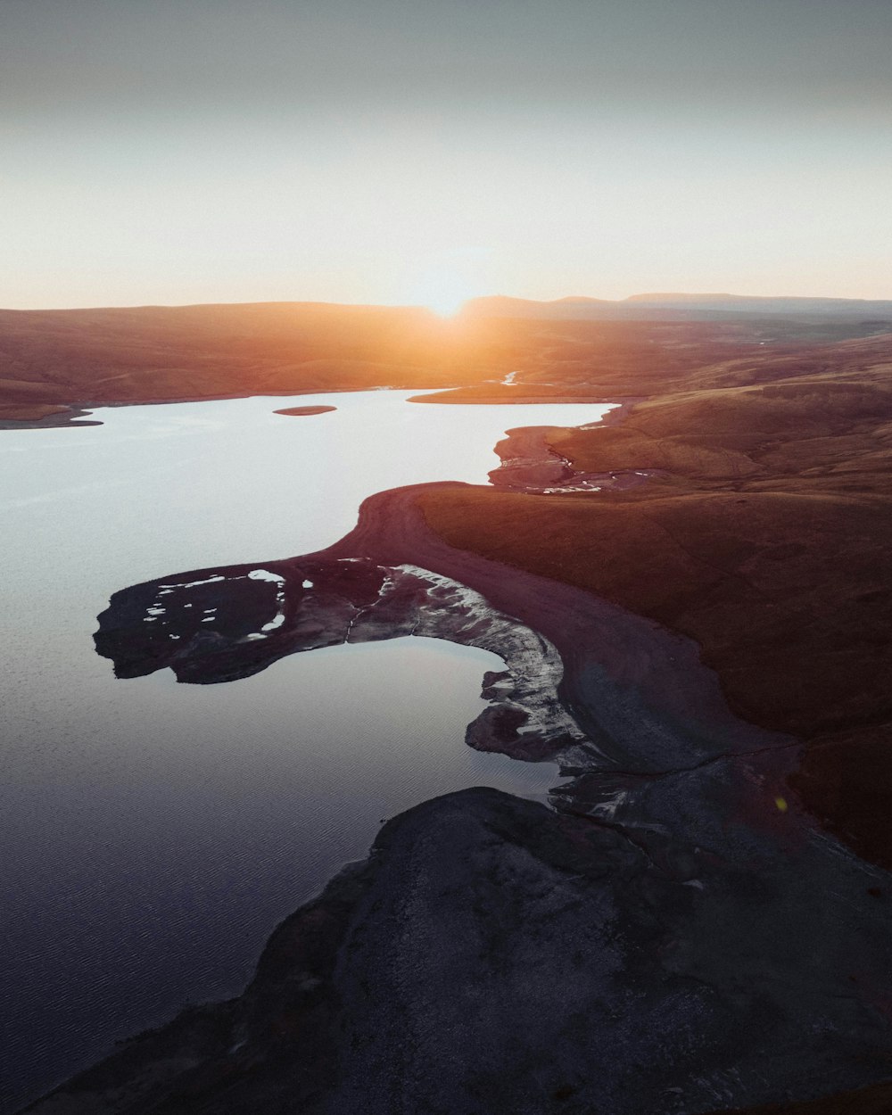 a large rock formation in the water