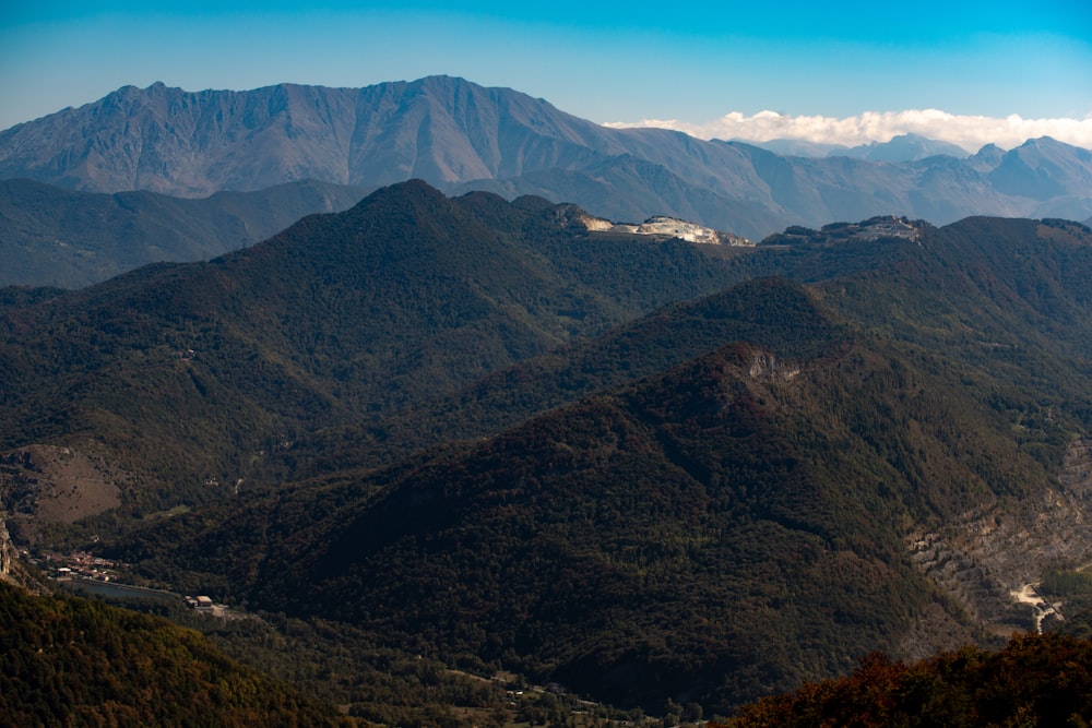 a valley between mountains