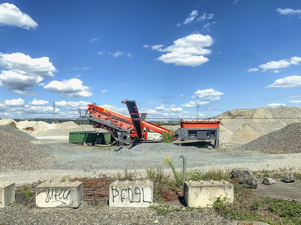 a construction site with a crane