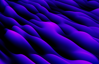 A serene image of flowing energy waves in violet and indigo hues symbolizing bioenergy circulation.