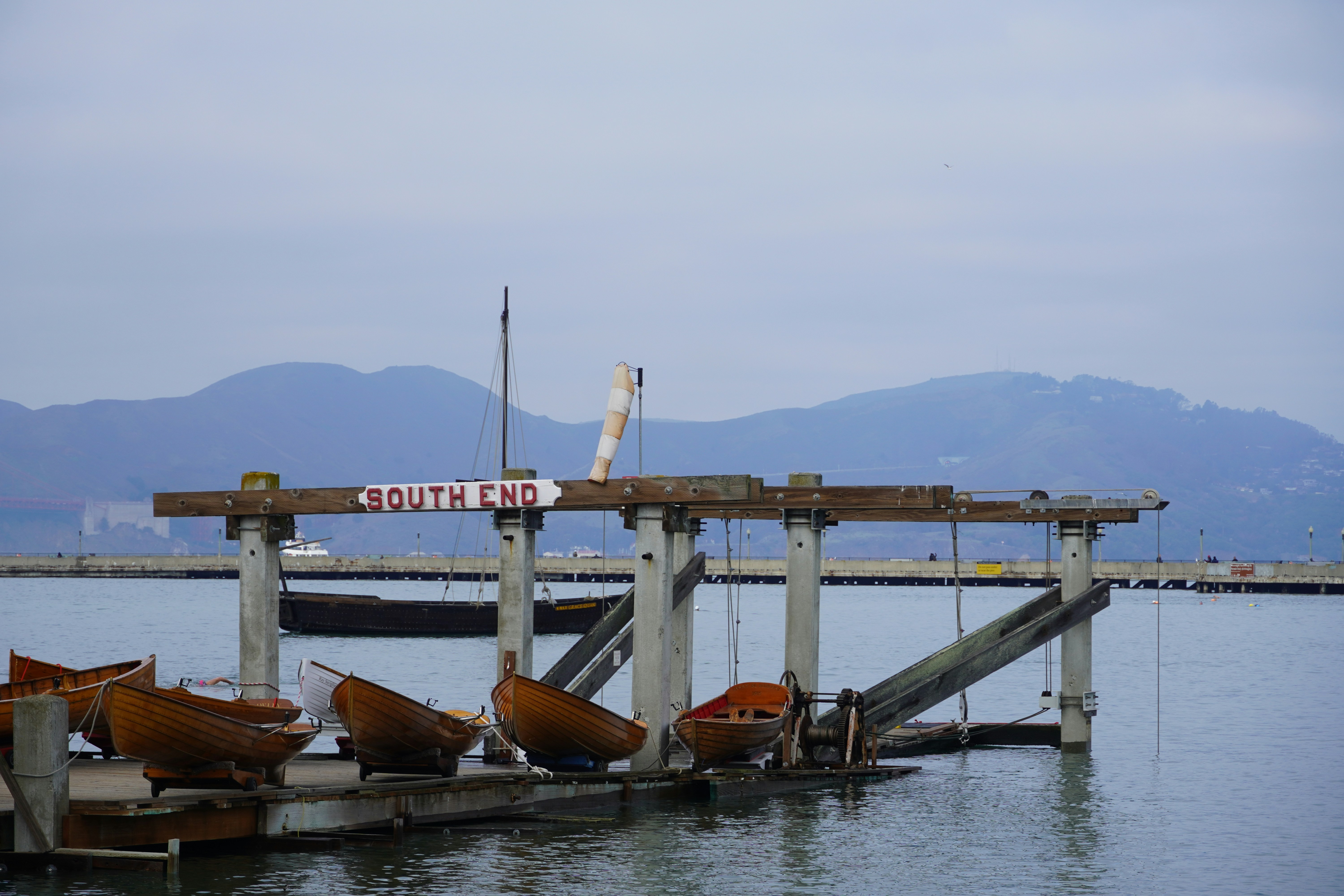 a dock with boats on it